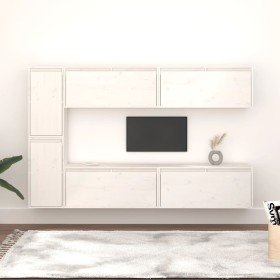 Muebles para TV 6 piezas madera maciza de pino blanco en Muebles TV | Comprar online en Foru.es