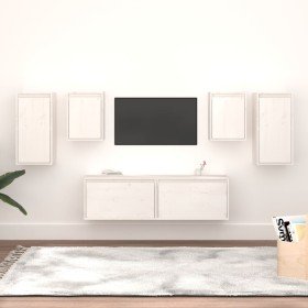 Muebles para TV 6 piezas madera maciza de pino blanco en Muebles TV | Comprar online en Foru.es