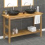 Tocador de baño madera maciza de teca con lavabos mármol negro de vidaXL, Tocadores de baño - Ref: Foro24-3096579, Precio: 41...
