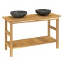 Tocador de baño madera maciza de teca con lavabos mármol negro de vidaXL, Tocadores de baño - Ref: Foro24-3096579, Precio: 41...