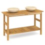 Tocador de baño madera maciza de teca con lavabos mármol crema de vidaXL, Tocadores de baño - Ref: Foro24-3096580, Precio: 43...