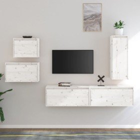 Muebles para TV 5 piezas madera maciza de pino blanco en Muebles TV | Comprar online en Foru.es