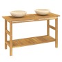 Tocador de baño madera maciza de teca con lavabos mármol crema de vidaXL, Tocadores de baño - Ref: Foro24-3096580, Precio: 43...