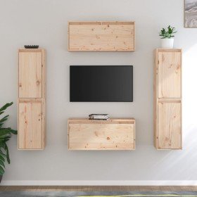 Muebles para TV 6 piezas madera maciza de pino en Muebles TV | Comprar online en Foru.es