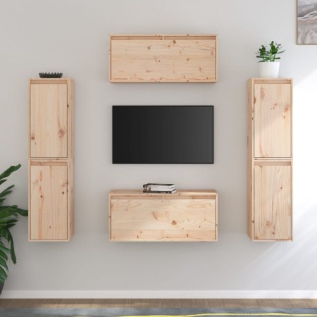 Muebles para TV 6 piezas madera maciza de pino en Muebles TV | Comprar online en Foru.es
