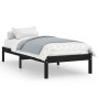 Estructura de cama madera maciza individual negra 75x190 cm de vidaXL, Camas y somieres - Ref: Foro24-809981, Precio: 87,91 €...