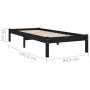 Estructura de cama madera maciza individual negra 75x190 cm de vidaXL, Camas y somieres - Ref: Foro24-809981, Precio: 87,91 €...