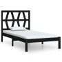 Estructura de cama madera maciza de pino negro 75x190 cm de vidaXL, Camas y somieres - Ref: Foro24-3103962, Precio: 112,99 €,...