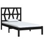 Estructura de cama madera maciza de pino negro 75x190 cm de vidaXL, Camas y somieres - Ref: Foro24-3103962, Precio: 112,99 €,...