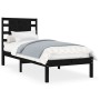 Estructura de cama madera maciza individual negra 75x190 cm de vidaXL, Camas y somieres - Ref: Foro24-3104182, Precio: 123,88...