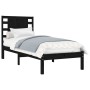 Estructura de cama madera maciza individual negra 75x190 cm de vidaXL, Camas y somieres - Ref: Foro24-3104182, Precio: 123,88...