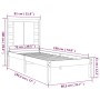 Estructura de cama madera maciza individual negra 75x190 cm de vidaXL, Camas y somieres - Ref: Foro24-3104182, Precio: 123,88...
