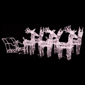 Decoración navideña de renos y trineo acrílico 320 LED en Decoración Festiva y Estacional | Comprar online en Foru.es