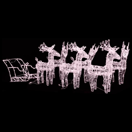 Decoración navideña de renos y trineo acrílico 320 LED en Decoración Festiva y Estacional | Comprar online en Foru.es