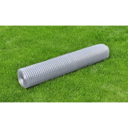 Malla de alambre de acero galvanizado plateada 25x1 m de vidaXL, Paneles de vallas - Ref: Foro24-140431, Precio: 74,79 €, Des...