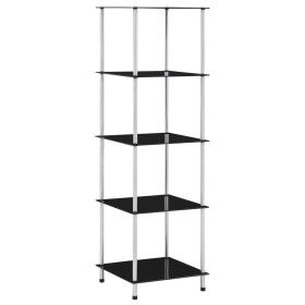 Estantería 5 niveles cristal templado negro 40x40x130 cm de vidaXL, Librerías y estanterías - Ref: Foro24-249511, Precio: 55,...