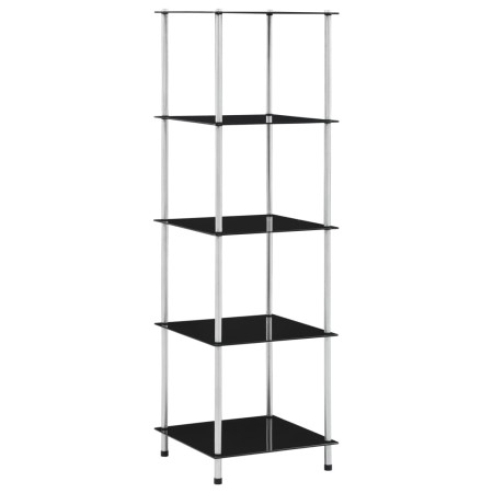 Estantería 5 niveles cristal templado negro 40x40x130 cm de vidaXL, Librerías y estanterías - Ref: Foro24-249511, Precio: 55,...