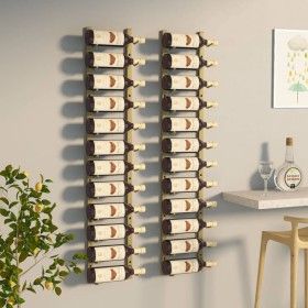 Botellero de pared para 12 botellas 2 unidades hierro dorado de vidaXL, Botelleros - Ref: Foro24-340882, Precio: 84,59 €, Des...