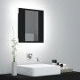 Armario espejo de baño con luz LED acrílico negro 40x12x45 cm de vidaXL, Tocadores de baño - Ref: Foro24-804949, Precio: 47,5...