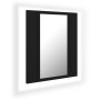 Armario espejo de baño con luz LED acrílico negro 40x12x45 cm de vidaXL, Tocadores de baño - Ref: Foro24-804949, Precio: 47,5...