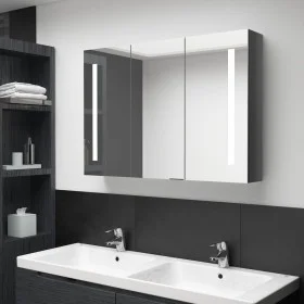 Bathroom cabinet with glossy gray LED mirror 89x14x62 cm by vidaXL, bathroom vanities - Ref: Foro24-326528, Price: 160,35 €, ...