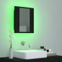 Armario espejo de baño con luz LED acrílico negro 40x12x45 cm de vidaXL, Tocadores de baño - Ref: Foro24-804949, Precio: 47,5...