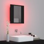 Armario espejo de baño con luz LED acrílico negro 40x12x45 cm de vidaXL, Tocadores de baño - Ref: Foro24-804949, Precio: 47,5...