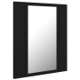 Armario espejo de baño con luz LED acrílico negro 40x12x45 cm de vidaXL, Tocadores de baño - Ref: Foro24-804949, Precio: 47,5...