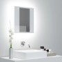 Armario espejo de baño LED acrílico blanco brillo 40x12x45 cm de vidaXL, Tocadores de baño - Ref: Foro24-804953, Precio: 47,7...