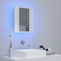 Armario espejo de baño LED acrílico blanco brillo 40x12x45 cm de vidaXL, Tocadores de baño - Ref: Foro24-804953, Precio: 47,7...