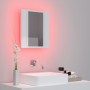 Armario espejo de baño LED acrílico blanco brillo 40x12x45 cm de vidaXL, Tocadores de baño - Ref: Foro24-804953, Precio: 47,7...