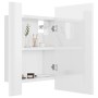 Armario espejo de baño LED acrílico blanco brillo 40x12x45 cm de vidaXL, Tocadores de baño - Ref: Foro24-804953, Precio: 47,7...