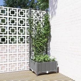 Jardinera con enrejado PP gris claro 40x40x121,5 cm de vidaXL, Maceteros y jardineras - Ref: Foro24-153269, Precio: 51,97 €, ...