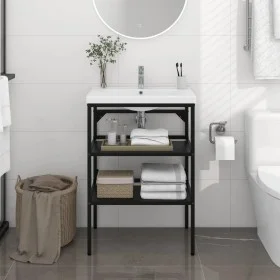 Estructura de lavabo de hierro negro 59x38x83 cm de vidaXL, Tocadores de baño - Ref: Foro24-338488, Precio: 80,43 €, Descuent...