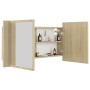 Armario espejo de baño LED acrílico roble Sonoma 90x12x45 cm de vidaXL, Tocadores de baño - Ref: Foro24-804975, Precio: 50,51...