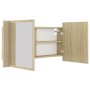 Armario espejo de baño LED acrílico roble Sonoma 90x12x45 cm de vidaXL, Tocadores de baño - Ref: Foro24-804975, Precio: 50,51...