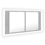 Armario espejo baño luz LED acrílico gris hormigón 90x12x45 cm de vidaXL, Tocadores de baño - Ref: Foro24-804976, Precio: 57,...