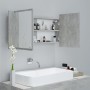 Armario espejo baño luz LED acrílico gris hormigón 90x12x45 cm de vidaXL, Tocadores de baño - Ref: Foro24-804976, Precio: 57,...