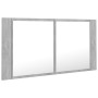 Armario espejo baño luz LED acrílico gris hormigón 90x12x45 cm de vidaXL, Tocadores de baño - Ref: Foro24-804976, Precio: 57,...
