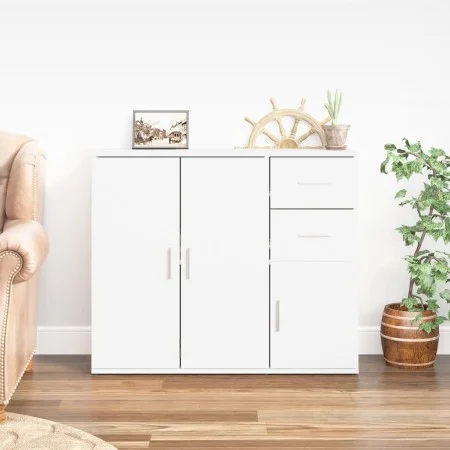 Glossy white plywood sideboard 91x29.5x75 cm by vidaXL, Sideboards - Ref: Foro24-823271, Price: 99,10 €, Discount: %