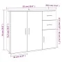 Glossy white plywood sideboard 91x29.5x75 cm by vidaXL, Sideboards - Ref: Foro24-823271, Price: 99,10 €, Discount: %
