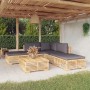 Juego muebles de jardín 6 piezas y cojines madera maciza teca en Conjuntos de jardín | Comprar online en Foru.es