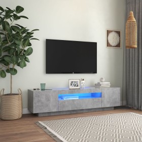 Mueble de TV con luces LED gris hormigón 160x35x40 cm de vidaXL, Muebles TV - Ref: Foro24-804431, Precio: 92,59 €, Descuento: %
