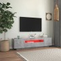 Mueble de TV con luces LED gris hormigón 160x35x40 cm de vidaXL, Muebles TV - Ref: Foro24-804431, Precio: 92,59 €, Descuento: %