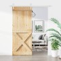 Puerta corredera con herrajes madera maciza de pino 85x210 cm de vidaXL, Puertas - Ref: Foro24-3203225, Precio: 199,24 €, Des...