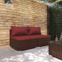 Set muebles de jardín 2 piezas y cojines ratán sintético marrón en Conjuntos de jardín | Comprar online en Foru.es