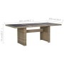 Mesa de comedor jardín vidrio y ratán PE marrón 200x100x74 cm en Mesas de jardín | Comprar online en Foru.es