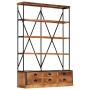 Estantería de 4 niveles 6 cajones madera de mango 122x36x181 cm de vidaXL, Librerías y estanterías - Ref: Foro24-284423, Prec...