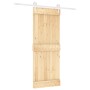 Puerta corredera con herrajes madera maciza de pino 80x210 cm de vidaXL, Puertas - Ref: Foro24-3203216, Precio: 173,47 €, Des...