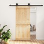 Puerta corredera con herrajes madera maciza de pino 90x210 cm de vidaXL, Puertas - Ref: Foro24-3203233, Precio: 174,64 €, Des...
